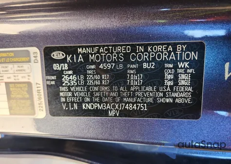 2018 Kia Sportage Lx from USA, damaged, VIN KNDPM3ACXJ7484751